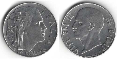 Italia centesimi 1942 - italia,